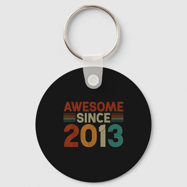 Funny 12 Year Old Awesome Since 2013 Birthday Son  Keychain (Front)
