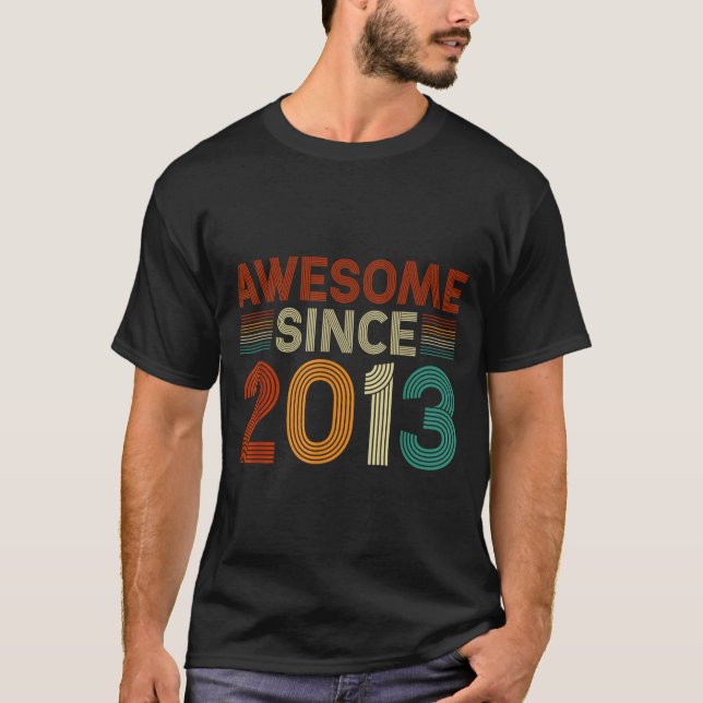 Funny 12 Year Old Awesome Since 2013 Birthday Son  T-Shirt (Front)