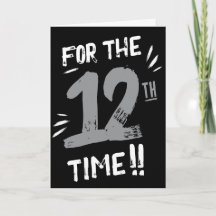 Funny 12th Birthday Card Teenager
