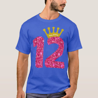Funny 12th Party Number 12 Year Old Girls 12th Bir T-Shirt