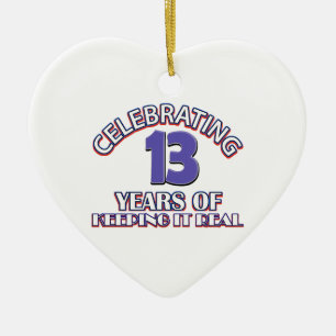 Funny 13th birthday designs ceramic ornament