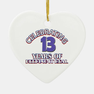 Funny 13th birthday designs ceramic ornament