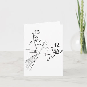 Funny 13th birthday girl teenager 13 year old boy card