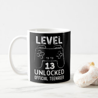 Funny 13th birthday level 13 unlocked gamers coffee mug
