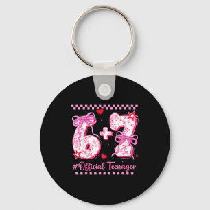 Funny 13th birthday teenager six seven coquette keychain