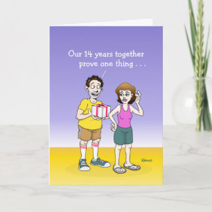 Funny 14ème anniversaire de Mariage carte
