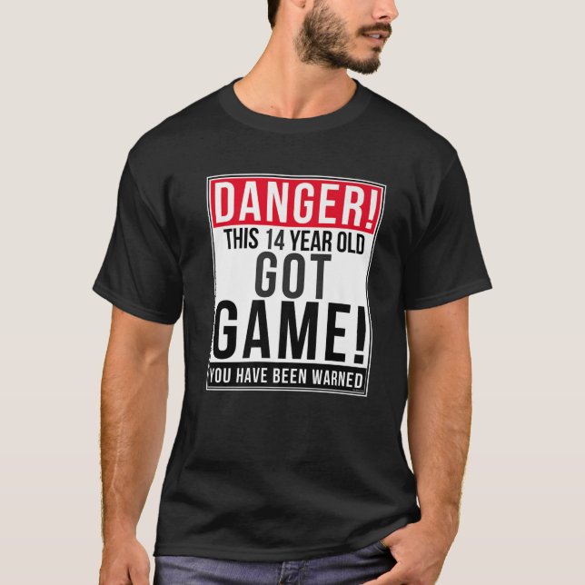 Funny 14Th Birthday Game Gift 14 Year Old Birthday T-Shirt (Front)