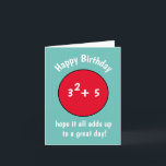 Funny 14th number birthday card for teenager<br><div class="desc">Funny birthday card for teenage boy pr girl. Change the age to 13, 14, 15, 16, 17 or any other age by changing the sum. 3 to the power of 2, equals 9. Then add any number you need to match the new age of the birthday boy or girl. 3x3...</div>