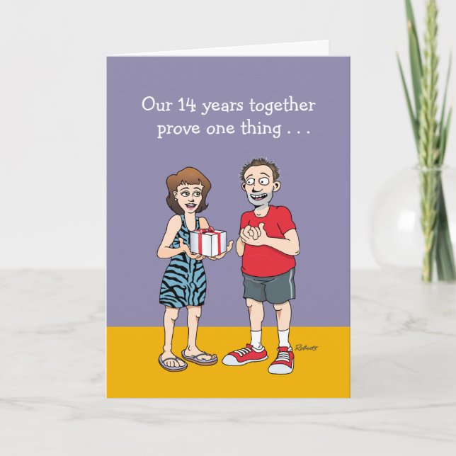 Funny 14th Wedding Anniversary Card (Front)