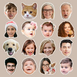 Funny 16 Photos Custom-Cut Vinyl Sticker<br><div class="desc">The background needs to be transparent, & make sure the photo is cropped tightly to the object/face. You can remove the photo background by using Zazzle Design Tool, & click "Remove Background". Or you can use Canva, another apps, & Online Photo Background Remover. Feel free to message me if you...</div>