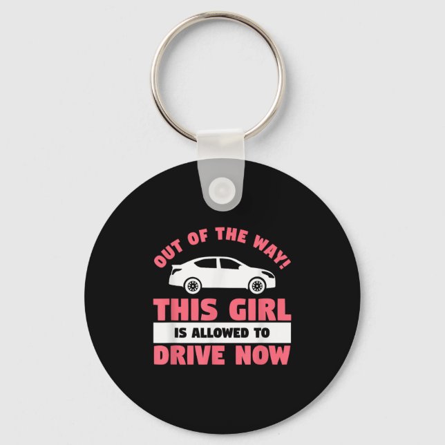 Funny 16th Birthday Driving Quote For A New Licens Keychain (Front)