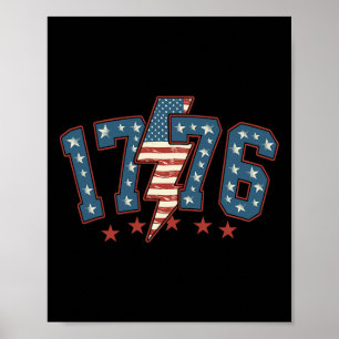 Funny 1776 4th Of July American Usa Flag Men Women Poster