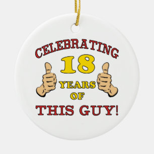 Funny 18th Birthday For Boys Ceramic Ornament