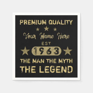 Funny 1963 Birthday Man Myth Legend Napkin