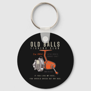Funny 1964 Fishing Birthday Old Fart For Fisherman Keychain