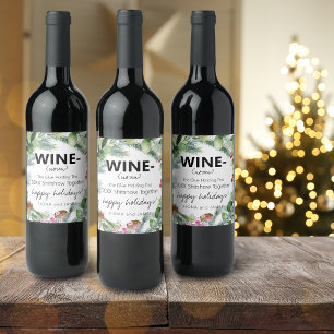Funny 2022 Wine Glue Holding Us Together Greenery Label
