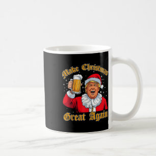 Funny 2024 Christmas Trump Drink Beer Trump Santa Coffee Mug