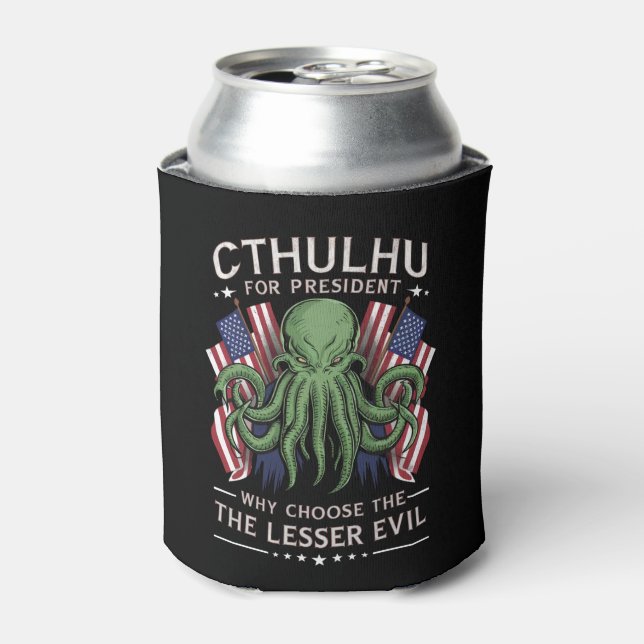 Funny 2024 Elections Cthulhu for President Can Cooler (Can Front)