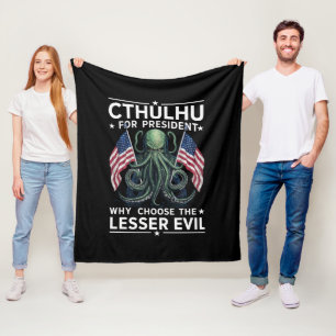 Funny 2024 Elections Cthulhu For President Fleece Blanket