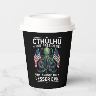 Funny 2024 Elections Cthulhu For President  Paper Cups