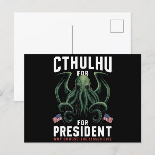 Funny 2024 Elections Cthulhu for President  Postcard