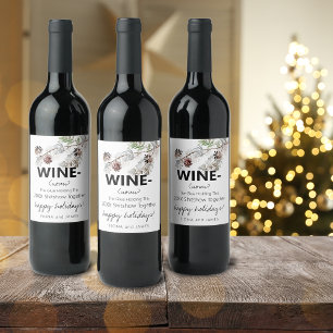 Funny 2024 Wine Glue Holding Us Together Greenery Wine Label