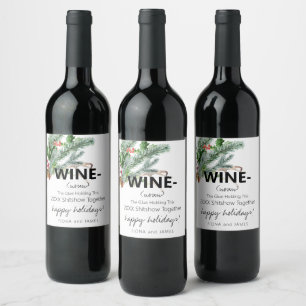 Funny 2024 Wine Glue Holding Us Together Greenery Wine Label