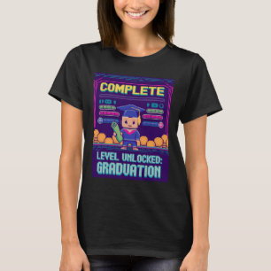 Funny 2025 Gamer Level Complete Master College Gra T-Shirt