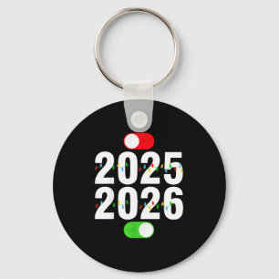 Funny 2025 Off 2026 On Christmas Lights Happy New  Keychain