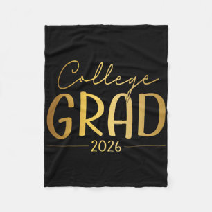 Funny 2026 College Graduate Graduation Grad Studen Fleece Blanket