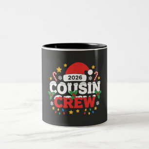 Funny 2026 Cousin Crew Kids Family Gathering Two-Tone Coffee Mug