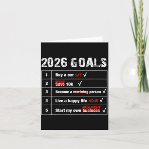 Funny 2026 Goals Hilarious New Year Sarcastic  Card