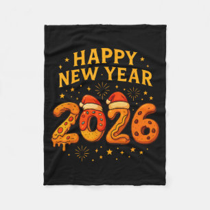 Funny 2026 Happy New Year Food Zza Donut For Kids  Fleece Blanket