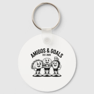 Funny 2026 Soccer Hosts Mexico Usa Canada Amigos G Keychain