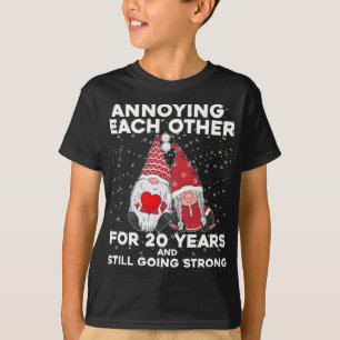Funny 20 Years Christmas Gnomes Couple Marriage An T-Shirt
