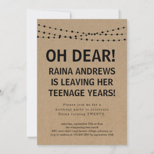 Funny 20th Birthday Invitation