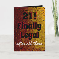 Funny 21 Birthday Black Red "Finally Legal" Beer