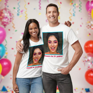 Funny 21st Birthday Crew Photo Name Fun Hilarious Tri-Blend Shirt