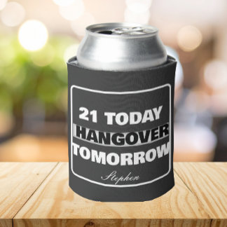 Funny 21th birthday drinking can cooler
