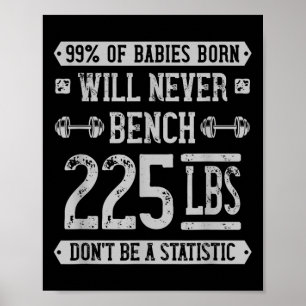 Funny 225 Pound Bench Press Gym - Dont Be A Statis Poster