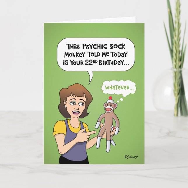 Funny 22nd Birthday Card (Front)