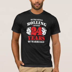 Funny 24th Anniversary Couples Married 24 Years T-Shirt