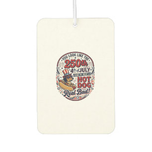 Funny 250th 4th of July Hot Dog Dachshund Air Freshener