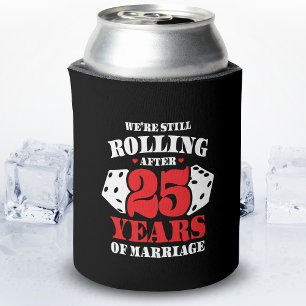 Funny 25th Anniversary Couples Married 25 Years Can Cooler