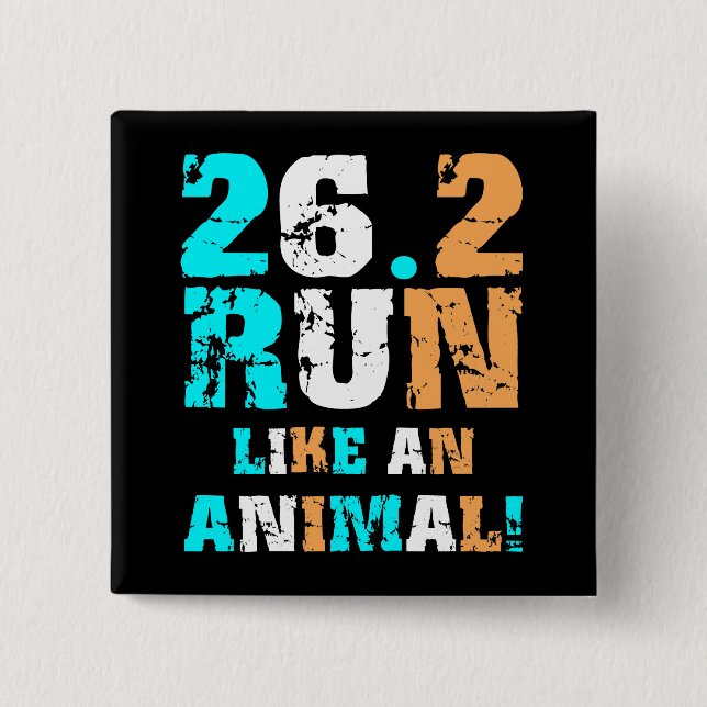 Funny 26.2 marathon 2 inch square button (Front)