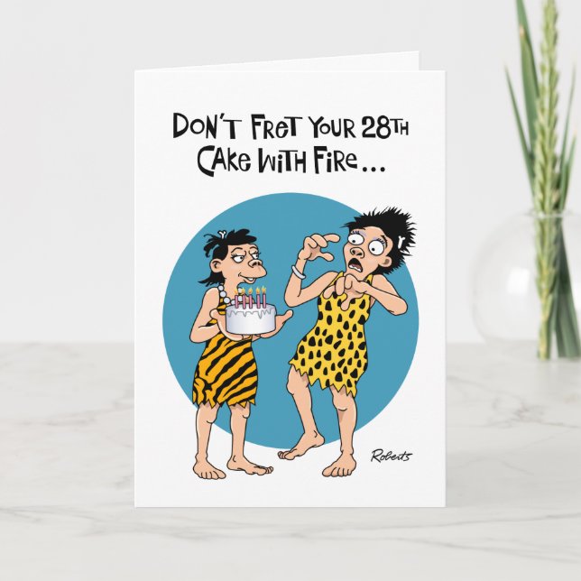 Funny 28th Birthday Card (Front)