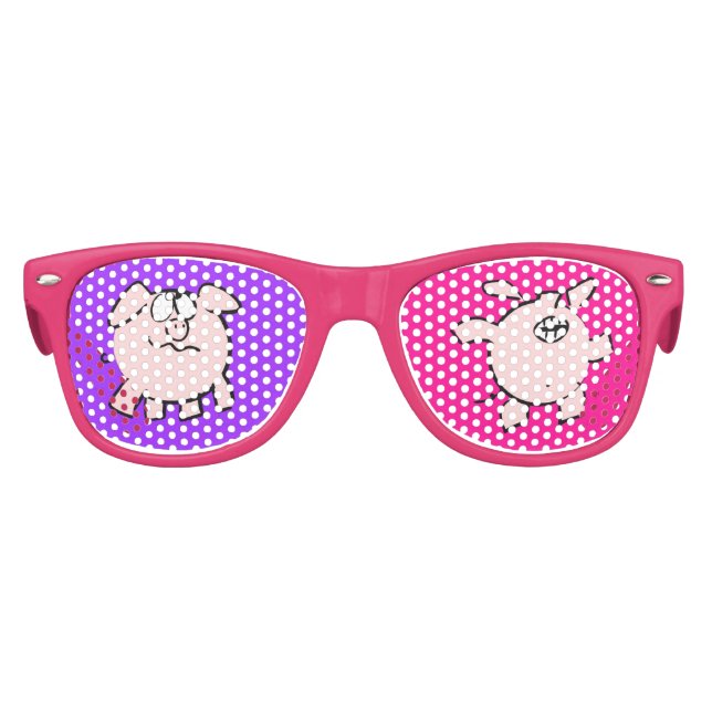 Funny 2 and 5 Cartoon Pig  Year Birthday EyeW Kids Sunglasses (Front)