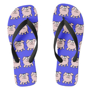 Funny 2 Cartoon Pig Choose Colour Men Flip Flop