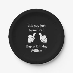 Funny 30 th Birthday Party Plates