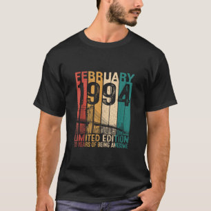 Funny 30 Years Old February 1994 Retro 30th Birthd T-Shirt